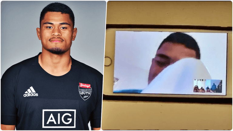 Tupou Vaa’i breaks down as he shares All Blacks call-up news with family
