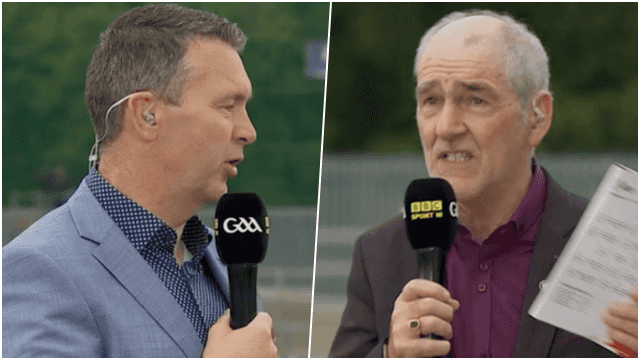 “I’m just telling you to mind the language” – Mickey Harte clashes with Oisin McConville over his half-time analysis
