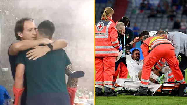Italy’s squad gave injured Leonardo Spinazzola a heartwarming send-off