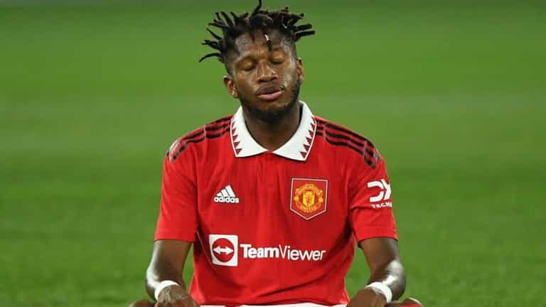Fred sent off for stamp on Alvaro Morata as Man United lose to Atletico Madrid