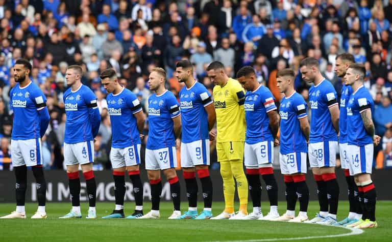Dundee United fans sing ‘Lizzie’s in a box’ during minute’s silence at Ibrox