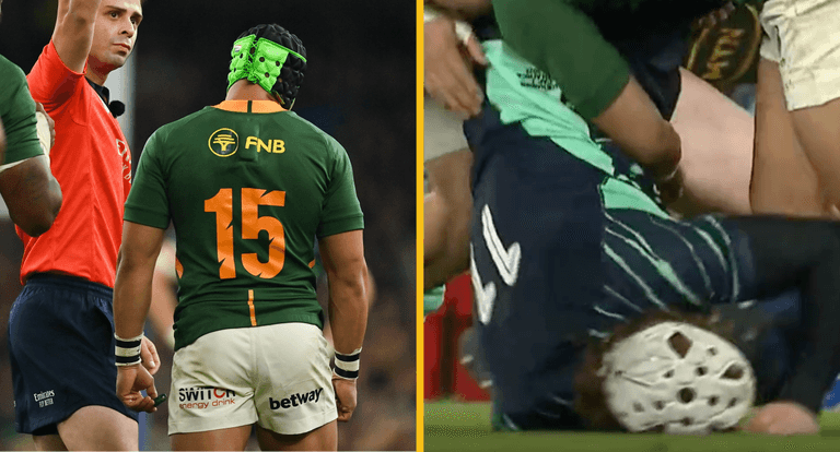 Cheslin Kolbe gets away with one after dangerous dump tackle on Mack Hansen