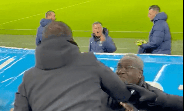 PSG boss Christophe Galtier held back from fighting Marseille fans PSG boss Christophe Galtier held back from fighting Marseille fans