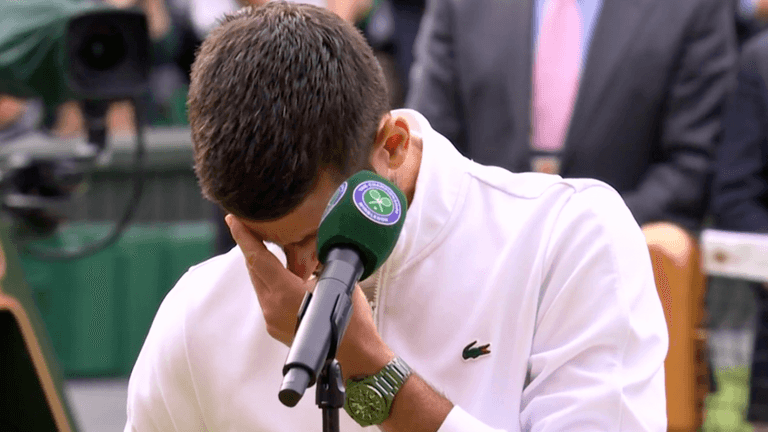 Novak Djokovic breaks down in tears after losing Wimbledon classic to Carlos Alcaraz Novak Djokovic breaks down in tears after losing Wimbledon classic to Carlos Alcaraz