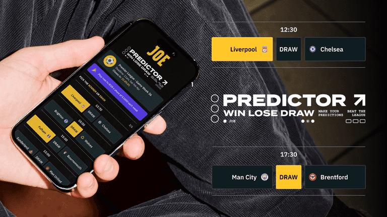 JOE’s Win-Lose-Draw Predictor – Win €/£1,000 each week in our FREE Premier League game