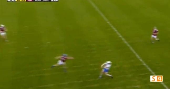 Waterford’s Stephen Bennett smashes over monstrous point against Galway