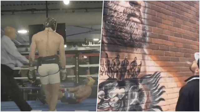 Paulie Malignaggi criticised for spitting on Conor McGregor mural Paulie Malignaggi criticised for spitting on Conor McGregor mural