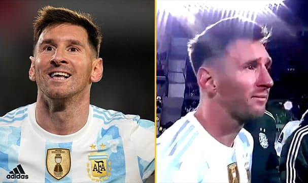 Lionel Messi breaks down in tears after Argentina win Lionel Messi breaks down in tears after Argentina win
