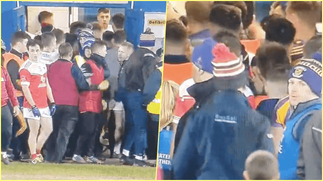Tunnel brawl kicks off between Kilmacud Crokes and Padraig Pearses at half-time Tunnel brawl kicks off between Kilmacud Crokes and Padraig Pearses at half-time