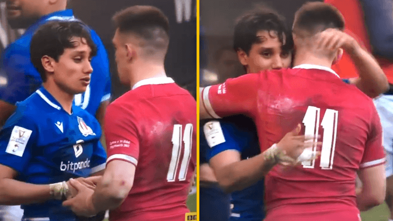 Josh Adams gifts Man of the Match medal to Italy sensation Ange Capuozzo Josh Adams gifts Man of the Match medal to Italy sensation Ange Capuozzo