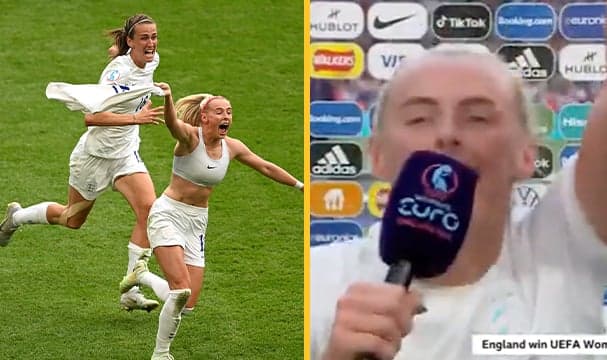 Chloe Kelly runs off with BBC microphone in brilliant, hectic post-match interview Chloe Kelly runs off with BBC microphone in brilliant, hectic post-match interview