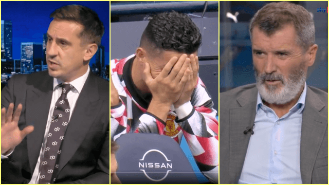Gary Neville disagrees with Roy Keane over Erik ten Hag’s decision to not play Cristiano Ronaldo