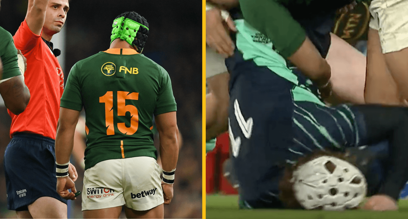 Cheslin Kolbe gets away with one after dangerous dump tackle on Mack Hansen