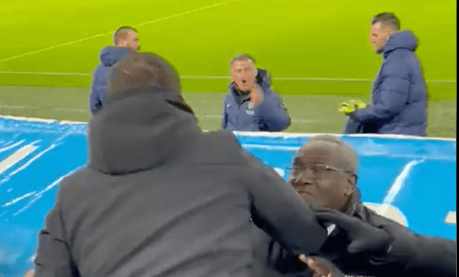 PSG boss Christophe Galtier held back from fighting Marseille fans