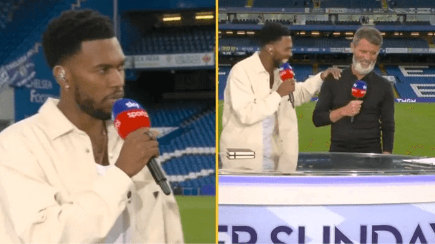 Roy Keane left stunned as Daniel Sturridge impersonates his infamous line