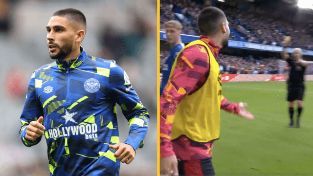 Brentford’s Neal Maupay picks up the strangest yellow card you might ever see Brentford’s Neal Maupay picks up the strangest yellow card you might ever see