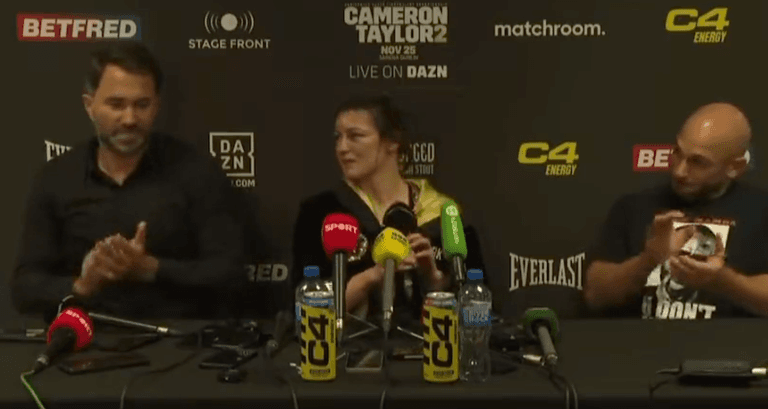 “I’ll answer it. Not in front of Katie Taylor.” – Eddie Hearn refuses to discuss Conor McGregor “I’ll answer it. Not in front of Katie Taylor.” – Eddie Hearn refuses to discuss Conor McGregor