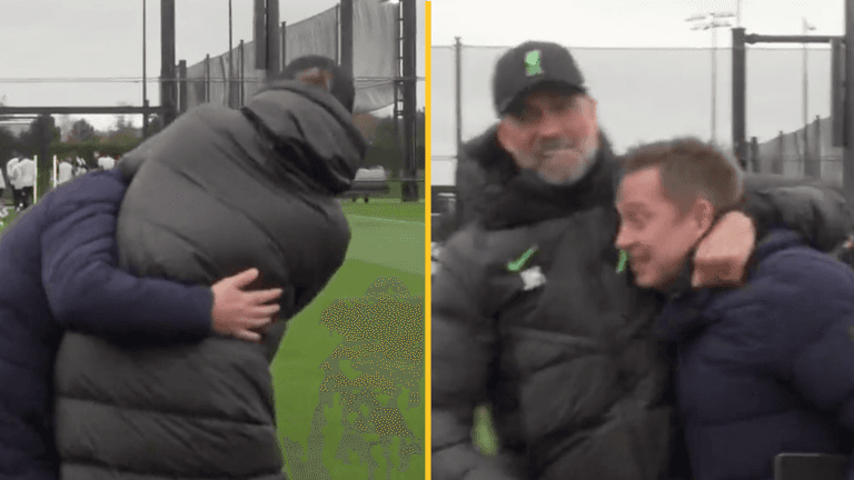 Jurgen Klopp gets Sky Sports reporter in a headlock