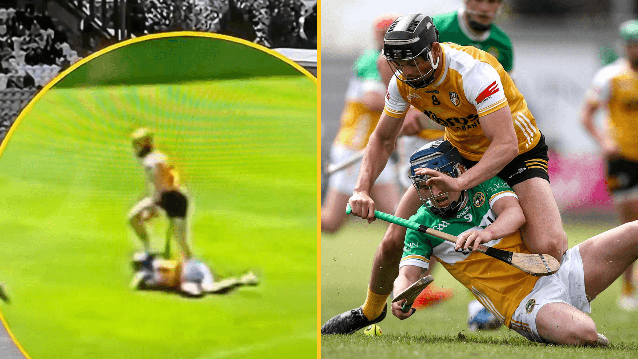Antrim star sent off for shocking stamp in winner-takes-all against Offaly