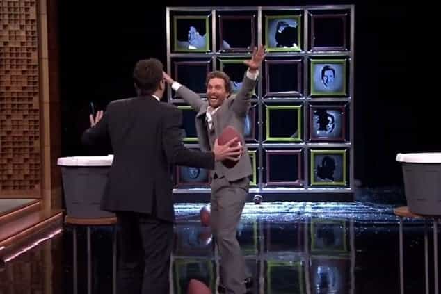 Jimmy Fallon hands out American Football lesson to Matthew McConaughey Jimmy Fallon hands out American Football lesson to Matthew McConaughey