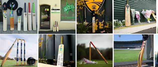 Video: Heartless thief steals a bat left outside the SCG in memory of Phil Hughes Video: Heartless thief steals a bat left outside the SCG in memory of Phil Hughes