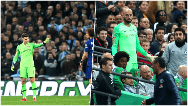 Crazy scenes as Kepa undermines furious Maurizio Sarri and refuses to come off Crazy scenes as Kepa undermines furious Maurizio Sarri and refuses to come off