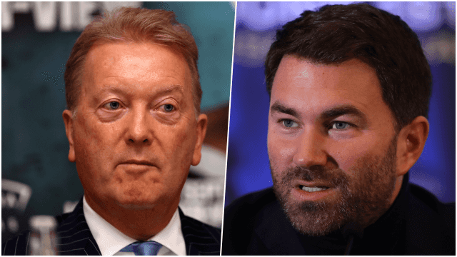 Frank Warren thinks he would beat Eddie Hearn in a fight despite height, weight and age disadvantage Frank Warren thinks he would beat Eddie Hearn in a fight despite height, weight and age disadvantage