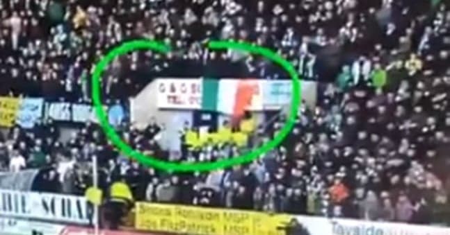 Steward removes tri-colour flag during Celtic’s win over Dundee Steward removes tri-colour flag during Celtic’s win over Dundee