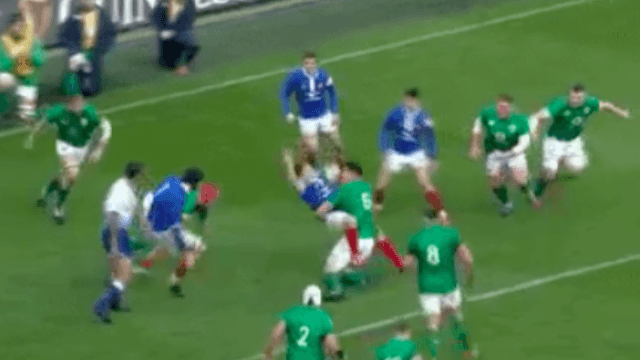 France scrum half finds out what happens when you take a run at James Ryan France scrum half finds out what happens when you take a run at James Ryan