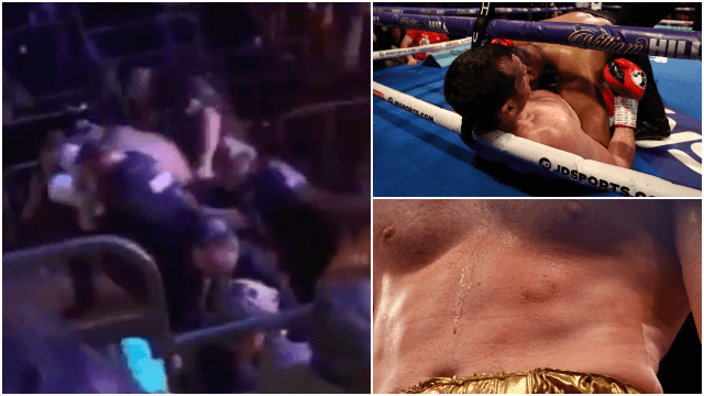Kash Ali drenched by drinks thrown from furious Liverpool crowd after biting incident Kash Ali drenched by drinks thrown from furious Liverpool crowd after biting incident
