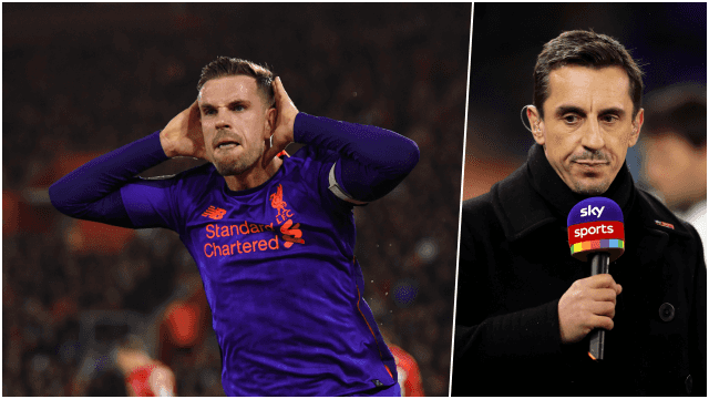 Jordan Henderson sought out Gary Neville for post-match taunt Jordan Henderson sought out Gary Neville for post-match taunt