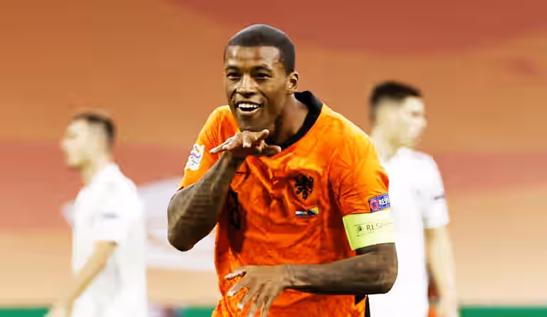 Gini Wijnaldum pays tribute to injured Virgil Van Dijk with goal celebration Gini Wijnaldum pays tribute to injured Virgil Van Dijk with goal celebration