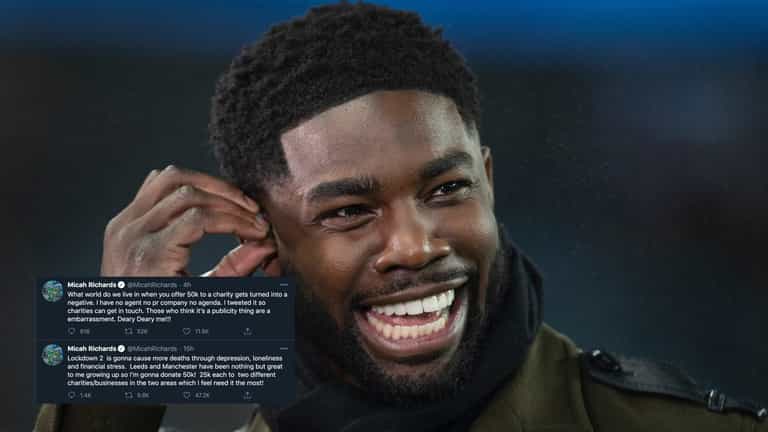 Micah Richards responds to criticism after pledging £50k to mental health charities Micah Richards responds to criticism after pledging £50k to mental health charities