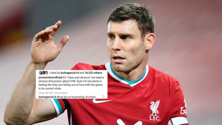 James Milner says he is “falling out of love” with football because of VAR James Milner says he is “falling out of love” with football because of VAR