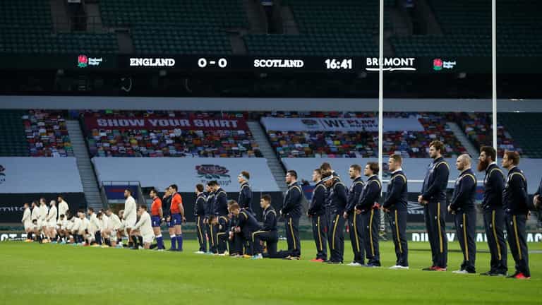 Scotland and England rugby players criticised for refusing to take the knee Scotland and England rugby players criticised for refusing to take the knee