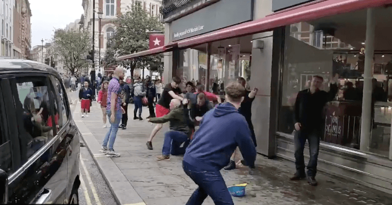 England and Scotland fans clash in incredibly underwhelming set of handbags England and Scotland fans clash in incredibly underwhelming set of handbags