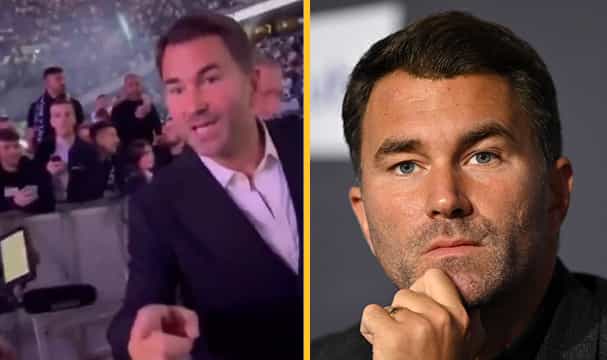 Eddie Hearn involved in heated exchange with fan after Anthony Joshua fight Eddie Hearn involved in heated exchange with fan after Anthony Joshua fight