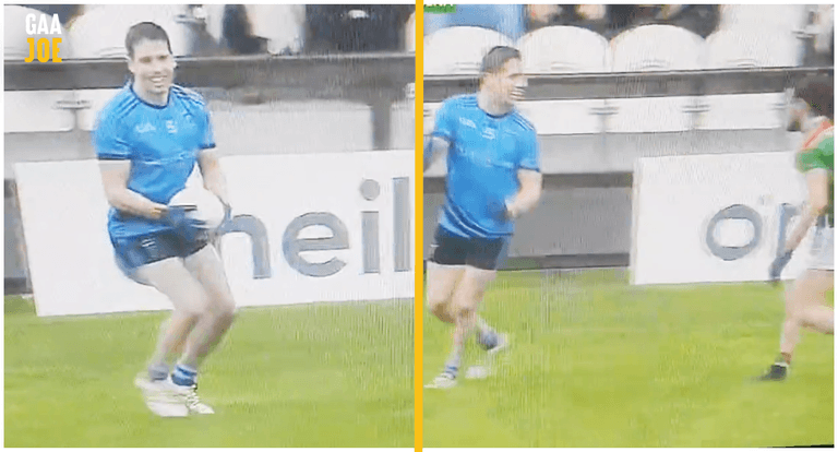 O’Hora and Keegan hammer into each other, both of them only revelling in it O’Hora and Keegan hammer into each other, both of them only revelling in it