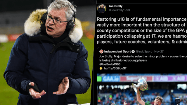 Joe Brolly takes to social media to vent frustrations at GAA u17s rule Joe Brolly takes to social media to vent frustrations at GAA u17s rule