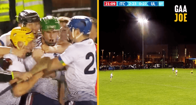 Michael Kiely breaks IT Carlow hearts with ridiculous top-spinning free from 45 yards Michael Kiely breaks IT Carlow hearts with ridiculous top-spinning free from 45 yards