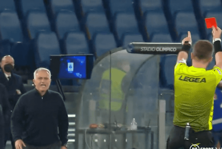 Jose Mourinho sent off for Roma… again Jose Mourinho sent off for Roma… again