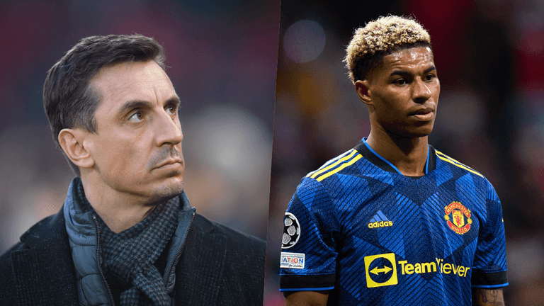 Gary Neville suggests Marcus Rashford’s ‘off-field voice’ wouldn’t ‘carry’ if he left Man United Gary Neville suggests Marcus Rashford’s ‘off-field voice’ wouldn’t ‘carry’ if he left Man United