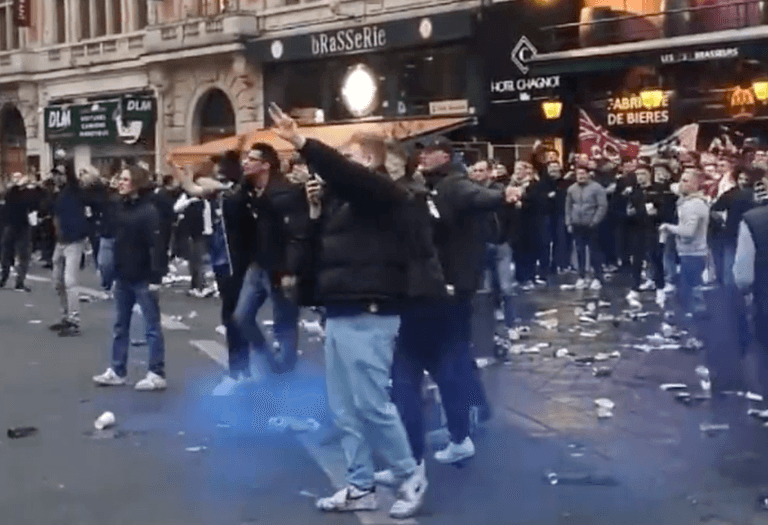 Chelsea fans clash with French riot police ahead of Lille fixture Chelsea fans clash with French riot police ahead of Lille fixture