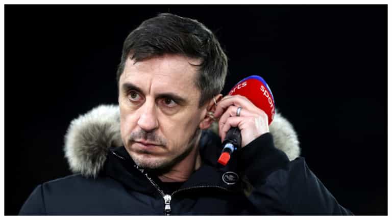 Gary Neville copped it from Liverpool fans after getting a tad carried away Gary Neville copped it from Liverpool fans after getting a tad carried away