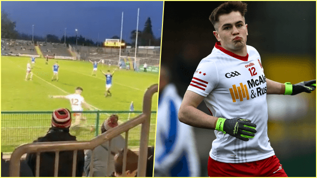 Peter Canavan’s son Ruairi scores outrageous sideline in Ulster u20 final Peter Canavan’s son Ruairi scores outrageous sideline in Ulster u20 final