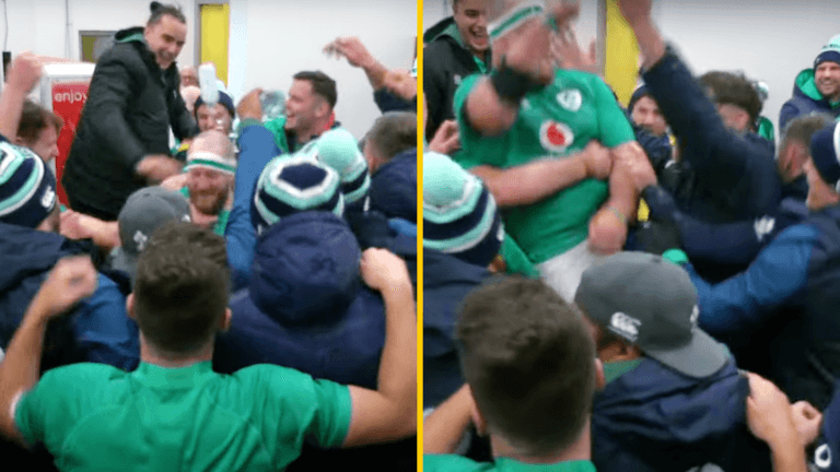 Lovely post-match scenes in Ireland dressing room for ‘retired’ Michael Bent Lovely post-match scenes in Ireland dressing room for ‘retired’ Michael Bent