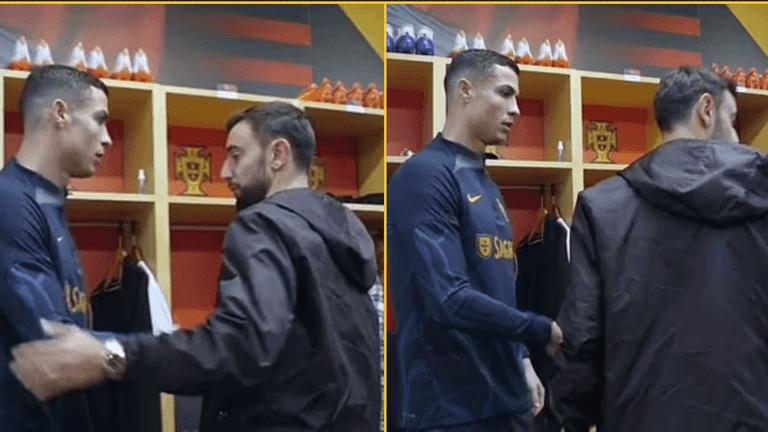 Bruno Fernandes shares awkward dressing room reunion with Cristiano Ronaldo Bruno Fernandes shares awkward dressing room reunion with Cristiano Ronaldo