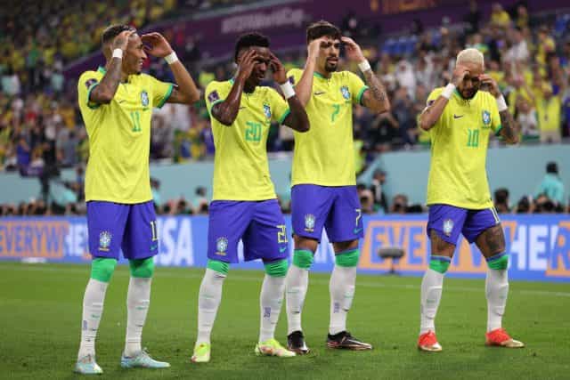 Roy Keane reacts to Brazil’s jubilant celebrations in first half demolition job Roy Keane reacts to Brazil’s jubilant celebrations in first half demolition job