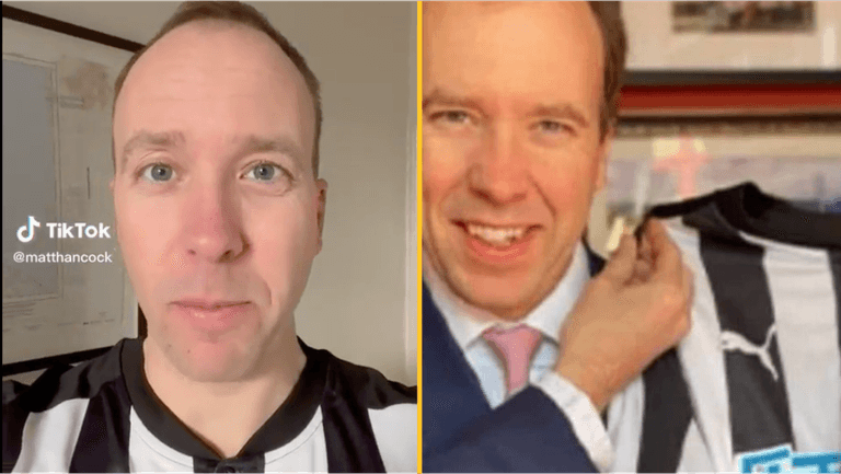 Matt Hancock responds to video of him wearing Newcastle jersey he promised to auction Matt Hancock responds to video of him wearing Newcastle jersey he promised to auction