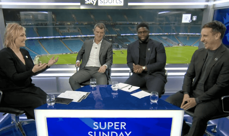 “It’s probably best we go” – Gary Neville told off for making Man City joke on Sky Sports “It’s probably best we go” – Gary Neville told off for making Man City joke on Sky Sports